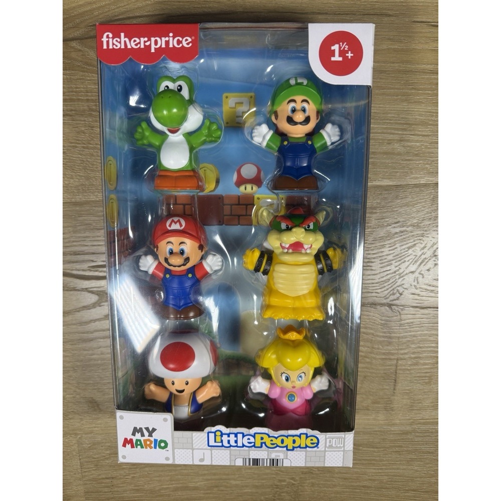 Brand New Fisher Price Little People Super Mario Figure Set Sealed Nintendo
